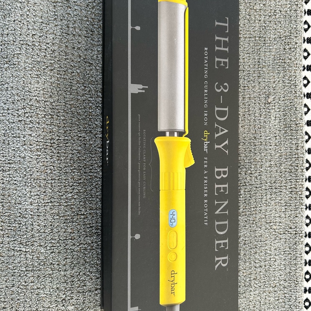 Drybar The 3-Day Bender Rotating Curling Iron - Yellow NWT
